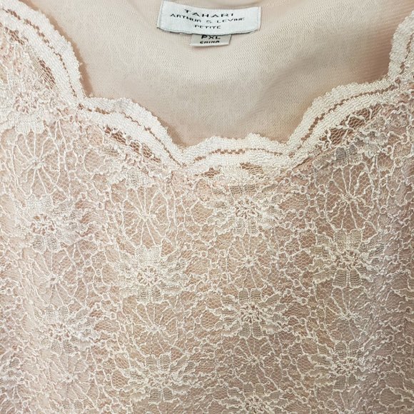 CT439 Tahari ASL Ladies Petite Pink Lace Lined Tank - Picture 3 of 5